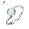 Original Rings 925 Sterling SILVER Elegant Round Opal Stone Thin Dainty Cute Girls Women Ring Silver for Women Wholesale
