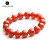 Original 8mm/10mm Red Agate Strand Bracelet Bangle Beads Wristband Charm Bracelets for Women Natural Stone