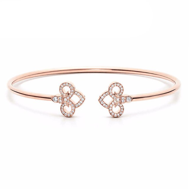 Original TIFF Sterling Silver 925 High Quality Charm Bracelet Engraved Inscription FOR Woman Original Model Production