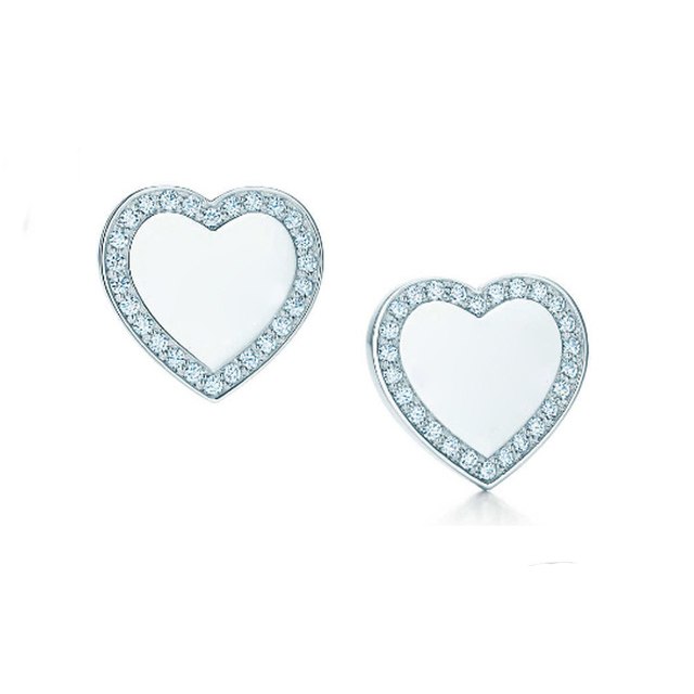 Original TIFF Sterling Silver 925 High Quality Charm Stud Earrings Engraved Inscription FOR Woman Original Model Production