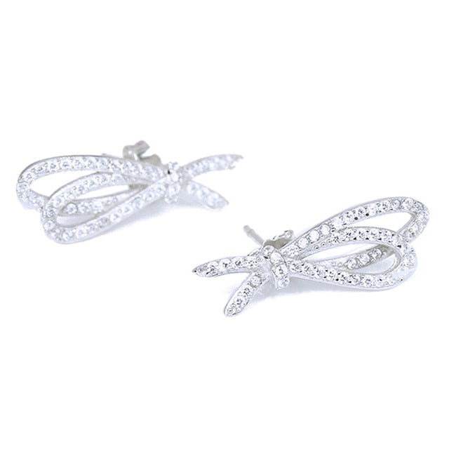 Original TIFF Sterling Silver 925 High Quality Charm Stud Earrings Engraved Inscription FOR Woman Original Model Production