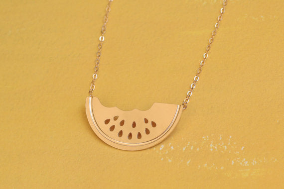 Original Tiny Metal Simple Watermelon Pendant 2020 Limited Offer Summer Jewelry Gift Women Lover Necklace