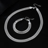 Original designer 925 sterling silver fine Net chain Bracelets necklaces for women party wedding engagement jewelry sets