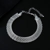 Original designer 925 sterling silver fine Net chain Bracelets necklaces for women party wedding engagement jewelry sets