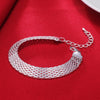 Original designer 925 sterling silver fine Net chain Bracelets necklaces for women party wedding engagement jewelry sets