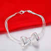 Original  designer 925 sterling silver charm Bowknot Bracelets for women party Wedding engagement Jewelry gifts