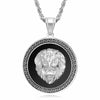 Original trendy brand explosive titanium steel gold-plated zircon lion head hip-hop necklace pendant unisex style