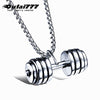 Oulai777 barbell pendant mens necklace stainless steel Fitness  sports style male accessories gift for mens fitness men
