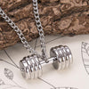 Oulai777 barbell pendant mens necklace stainless steel Fitness  sports style male accessories gift for mens fitness men