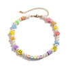 Outer banks acrylic beads necklace for women happy smile face choker necklace girls colorful ethnic bohemia summer jewelry 2021