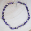 Outer banks natural crushed stone choker necklace rose purple crystal for women collar claviclenecklace bohemia summer