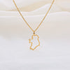 Outline Republic of Ireland Map Necklace Continent Country Dublin Chain Necklaces for Motherland Hometown Female Ladies Party
