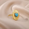 Oval Enamel Rings For Women Stainless Steel Open Adjustable Gold Color Finger Ring Ethnic Style Couple Jewerly anillos