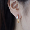 Oval Hoop Earrings For Women Luxury Zircon Stainless Steel Earrings 2023 Trend Summer Couple Wedding Jewelry boucles d'oreilles