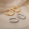 Oval Hoop Earrings For Women Luxury Zircon Stainless Steel Earrings 2023 Trend Summer Couple Wedding Jewelry boucles d'oreilles