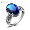 Oval Semi Mount 925 Silver Fine Jewelry Vintage Ring Elegant Created Sapphire Stone Ring Career Personalized Finger Lady Gift
