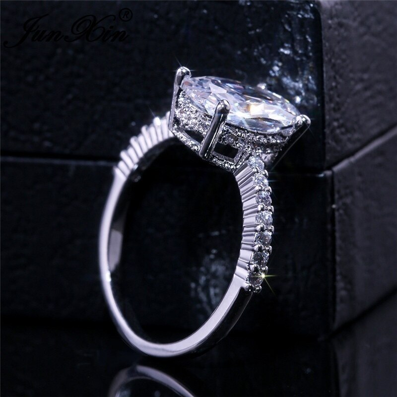 Oval Stone Inlaid Women's Ring Bohemian Crystal Wedding Wedding Accessories Party Jewelry Size 6-10