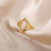 Oval White Opal Rings for Women Stainless Steel Gold Color Finger Ring Irregular Wedding Couple Aesthetic anillos mujer