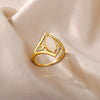 Oval White Opal Rings for Women Stainless Steel Gold Color Finger Ring Irregular Wedding Couple Aesthetic anillos mujer