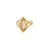 Oval White Opal Rings for Women Stainless Steel Gold Color Finger Ring Irregular Wedding Couple Aesthetic anillos mujer