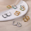 Oval Zircon Hoop Earrings for Women Gold Plated Stainless Steel Earring 2023  Trend Wedding Aesthetic Jewelry pendientes