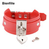 Oversized Handmade BDSM Bondage Leather Necklace For Women Lovely Lockable Heart Collar  Sexy Pastel Gothic Choker Punk