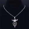 Owl Feather Dream Catcher Stainless Steel Charm Necklaces for Women/Men Silver Color Pendant Necklace Jewelry N7029S04