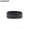P1808 Punk Fashion Style Antique Retro Male Jewelry Viking Ring Female Black Amulet Vintage Norse Rune Rings For Women