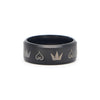 P1985 The Kingdom Hearts Crowns Design 8MM Matte Center Black Step Men's Ring Dropshipping