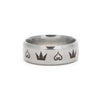 P1985 The Kingdom Hearts Crowns Design 8MM Matte Center Black Step Men's Ring Dropshipping