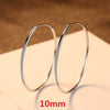 925 Sterling Silver 10mm-50mm Hoop Earring& Fashion Sports Style Circle Fine Women Jewelry For Party gift or Daily-life