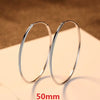 925 Sterling Silver 10mm-50mm Hoop Earring& Fashion Sports Style Circle Fine Women Jewelry For Party gift or Daily-life