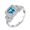 Brand 100% 925 Silver Wedding Ring Mounting AAA+ Topaz Gemstone&Clear Zircon Fine Jewelry for Girl Anniversary Gift