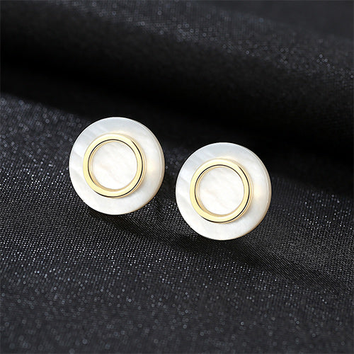 Brand 2020 Classic Style 925 Sterling Silver Round Shell Pearl Stud Earrings For Women Wedding Jewelry