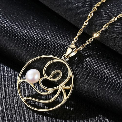 Brand 2020 White Pink Pearl Necklace Pendant 925 Silver Women Necklace Jewelry Factory Wholesale Mother Gift