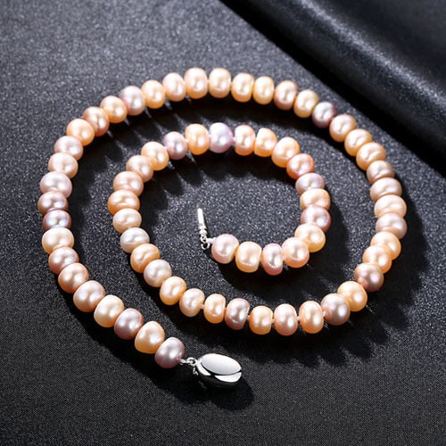 Brand 7-8mm Natural Pearl Necklace Single Necklace for Women High Brightness Pearl Beaded Chocker Wholesale