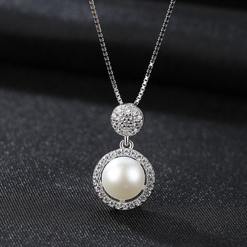 Brand 925 Silver Jewelry Fashion White Natural Pearl Necklace Small and Lovely Style for Girl Friend Gift Send Free Box