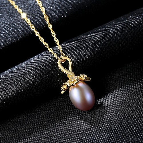 Brand 925 Sterling Silver Elegant Fashion Necklace Natural Big Pearls Pendant For Women Party Accessories