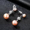 Brand 925 Sterling Silver Elegant Semicircle Natural Pure Love Pearl Stud Earrings for Women Fine Jewelry Brincos
