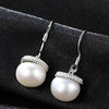 Brand 925 Sterling Silver Elegant Semicircle Natural White/Gr Pearl Drop Earrings For Women Fine Jewelry Brincos