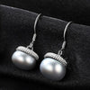 Brand 925 Sterling Silver Elegant Semicircle Natural White/Gr Pearl Drop Earrings For Women Fine Jewelry Brincos
