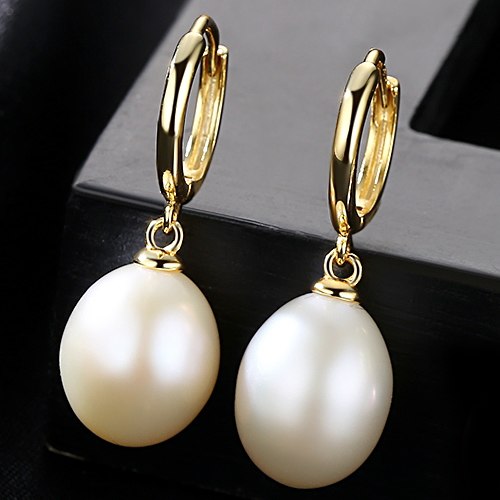 PAG&MAG Brand 925 Sterling Silver Jewelry Clip on Earrings for Women 10-11mm Rice Pearl Clip Earrings Wholesale Gift Box Free