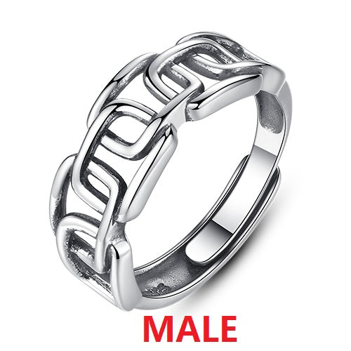 Brand Authentic Sterling Silver Men&Women's Double Rings Also Buckle Vintage Delicate Finger Rings Silver 925 Jewelry