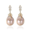 Brand Baroque Oval Shape Natural Pearls Stud Earrings And 925 Silver For Women Fine Jewelry