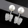 Brand Butterfly 925 Sterling Silver Stud Earrings with Natural Pearl Fine Jewelry Women Earring Silver Factory Wholesale