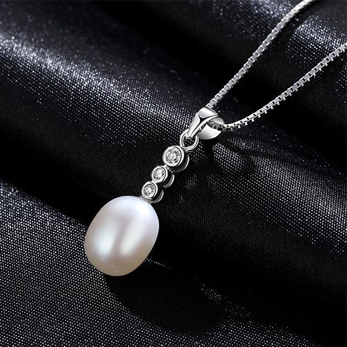 Brand Classic 925 Sterling Silver Chain Pearl Necklace Women Lucky Jewelry Factory Wholesale Fine Jewelry for Girls