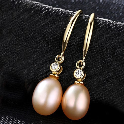 Brand Classic Fine Jewelry Natural Pearl S925 Silver Jewelry Drop Earrings for Daily Wear Women Gift