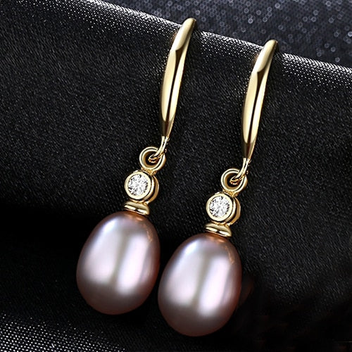 Brand Classic Fine Jewelry Natural Pearl S925 Silver Jewelry Drop Earrings for Daily Wear Women Gift