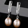Brand Classic Style Natural 8-9mm Drop Pearl Clip Earrings for Women 925 Silver Clip on Earrings Wholesale