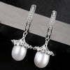 Brand European Style Loose Flowers Shape Charm Natural Pearl S925 Clip Earrings for Women Fine Jewelry Gifts Wholesale